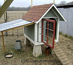 repurposed doghouse into a chicken coop, homesteading, repurposing upcycling, A foundation created from old cement piers