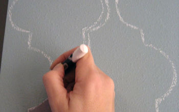 Whiteboard Crayon Stenciled Wall