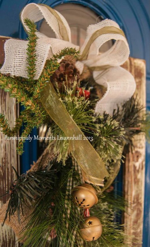 rustic christmas wreath, christmas decorations, seasonal holiday decor, wreaths, Attached the greenery