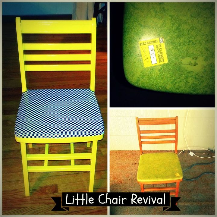 chair revival, painted furniture, Before and After of this little darling