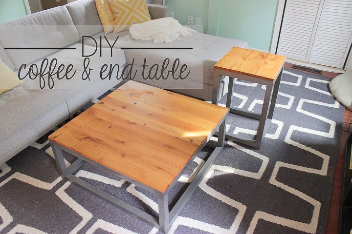 diy coffee end table, diy, home decor, how to, painted furniture, woodworking projects, Our final products based off of a 400 designer piece