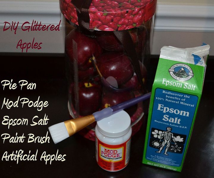 diy glittery apples, crafts, home decor, DIY Glittered Apples with Epsom Salt