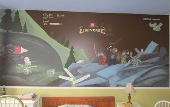 Lego Universe mural on boy's bedroom wall