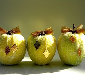 fall decor apples get a dusting of frost for winter, crafts, decoupage, seasonal holiday decor