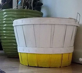 a painted bushel basket, crafts, laundry rooms
