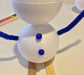 foam snowmen, crafts, Embellish with beads pipe cleaners Popsicle sticks