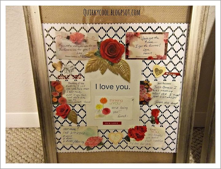 create a gallery wall with love notes and keepsakes, home decor, wall decor