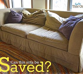 easy diy save for a tired old sofa, painted furniture, reupholster