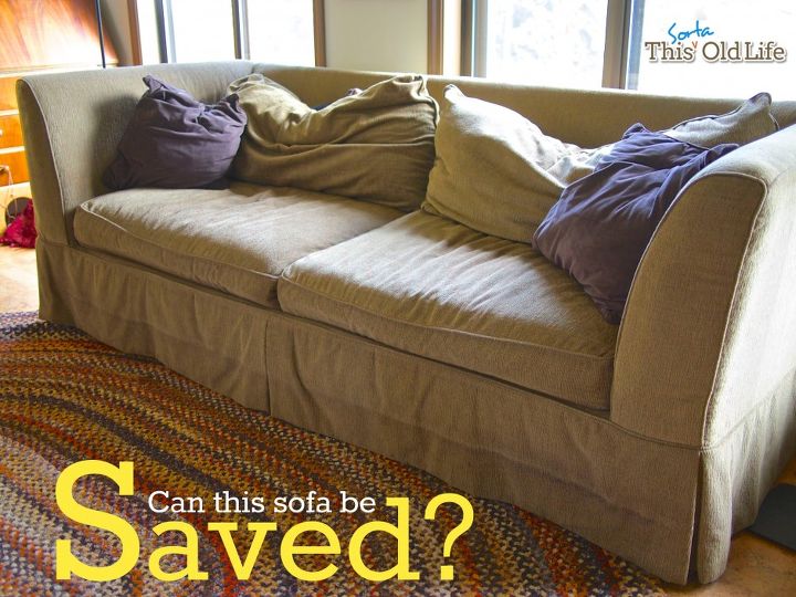 easy diy save for a tired old sofa, painted furniture, reupholster