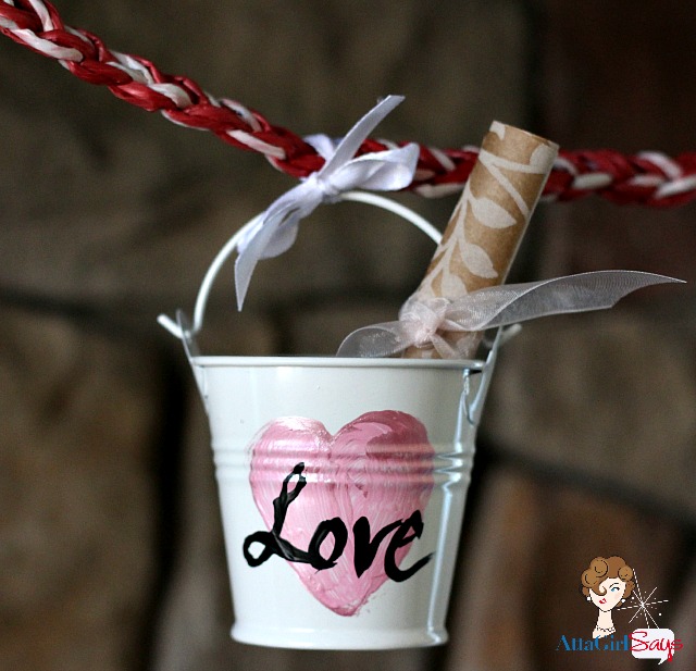 dollar store decor bucket of love valentine s day garland, crafts, seasonal holiday decor, valentines day ideas