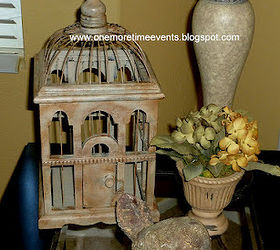 bird cage makeover and new vignette with thrift store finds, chalk paint, painting, repurposing upcycling, After Done with Chalk paint