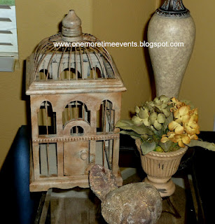 bird cage makeover and new vignette with thrift store finds, chalk paint, painting, repurposing upcycling, After Done with Chalk paint