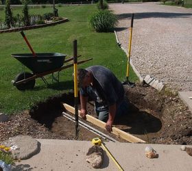 our new pond, outdoor living, ponds water features, and leveling the hole for the tire to be in the ground level