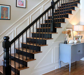 mini makeover paint your banister black, home decor, painting, Paint your banister black for a quick update
