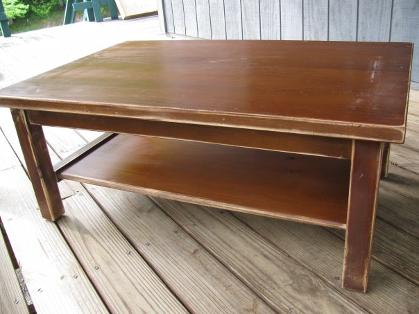 faux leather coffee table, painted furniture