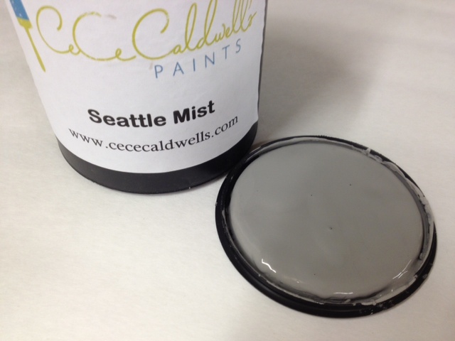 cambio de imagen de la mesa de centro con un acabado de madera envejecida, La siguiente capa fue pintada con CeCe Caldwells Seattle Mist