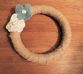 diy burlap wreath, crafts, wreaths, Finished wreath