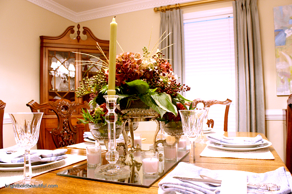 a southern hospitality home tour, home decor, living room ideas, A Fall Table Setting with a gorgeous centerpiece