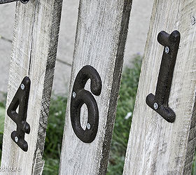 house numbers for ugly railing, curb appeal, pallet