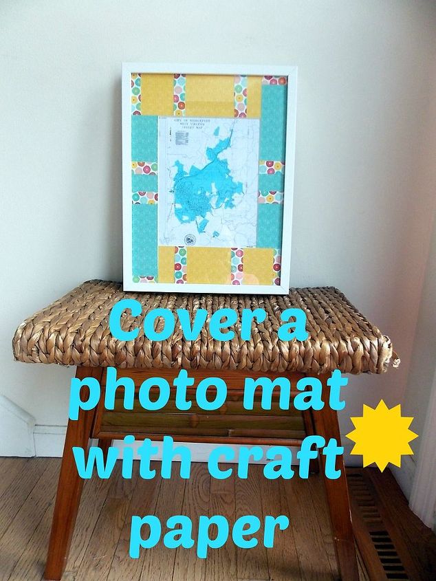 cover a photo mat with craft paper, crafts