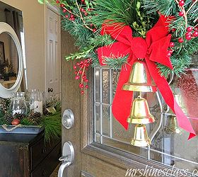 christmas home tour, seasonal holiday d cor, wreaths, traditional wreath on the front door