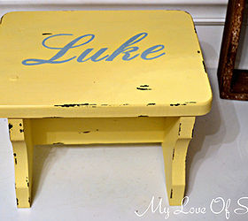 personalized vintage step stool tutorial, home decor, painted furniture, shabby chic, Personalized Vintage Step Stool