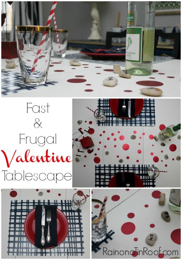 fast and frugal valentine tablescape, seasonal holiday d cor, valentines day ideas, The confetti can be used again