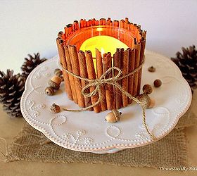 cinnamon stick candle holder, crafts, seasonal holiday decor, This Cinnamon Stick Candle Holder is similar to the Fall Candle Holder that I made a while back but even easier to make