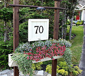 a diy house number sign including a flower box that i myself amp my husband came up, curb appeal, flowers, gardening