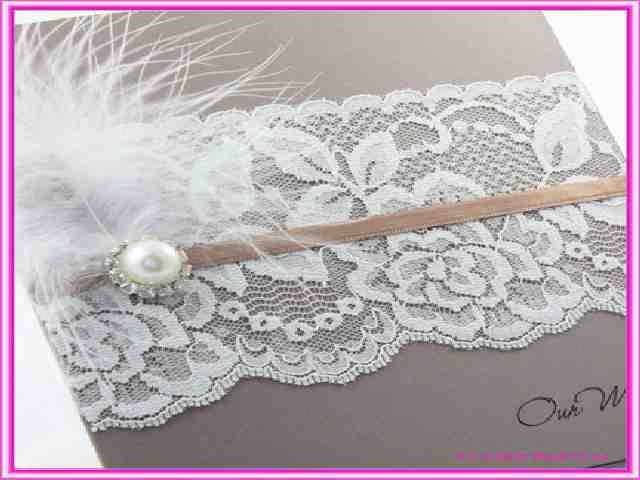 do a wedding invitation by yourself, crafts, Wedding Invitation whit Lace and Feathering