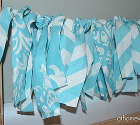 how to make a framed fabric garland, crafts, I used 2 different fabrics and alternated them