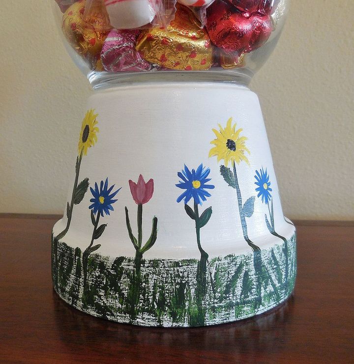 seasonal candy dish from a flower pot, crafts, repurposing upcycling