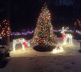 outdoor christmas display, christmas decorations, outdoor living, seasonal holiday decor, Our dining room deck