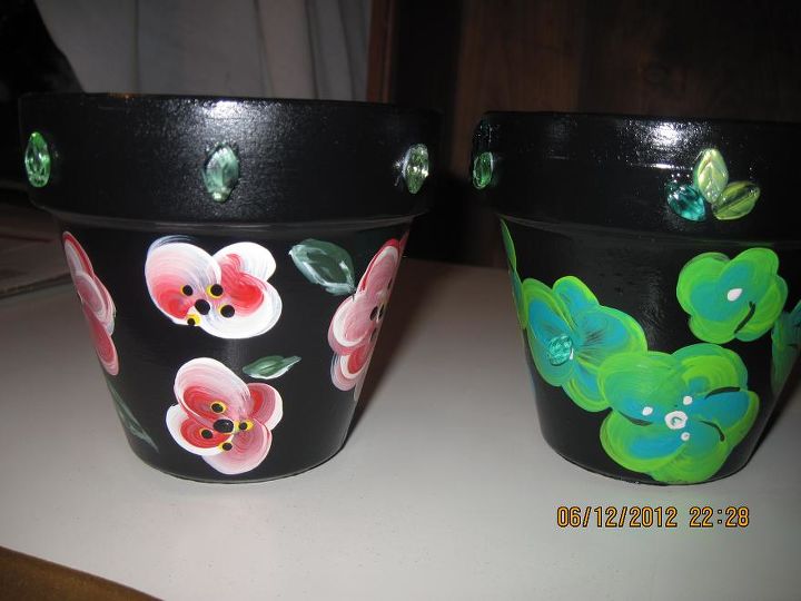 my pots, crafts, painting, Pots I painted