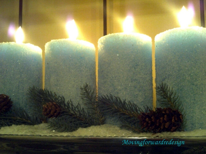 diy sparkly candles, seasonal holiday d cor, Brush candles with Mod Podge and roll in Epsom salt Let dry