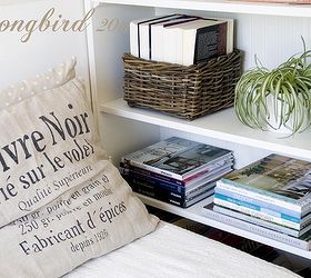 cozy up your guest room to use as a reading room after the guests have left, bedroom ideas, home decor, On old Ikea Billy bookcase has been turned into a built in and keeps the books at hand