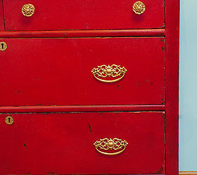 vintage red chalkpainted dresser, painted furniture