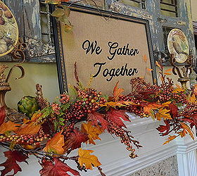 fall mantel, seasonal holiday decor
