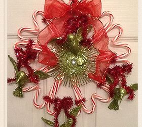 candycane wreath, christmas decorations, crafts, seasonal holiday decor, wreaths