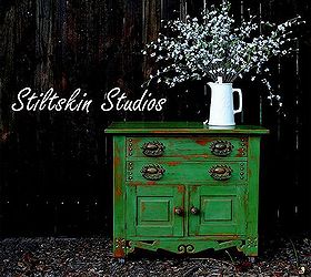 revamping vintage finds, painted furniture, All finished including two coats of wax to really bring out the color