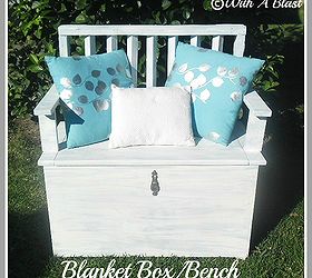 blanket box amp bench, painted furniture, shabby chic, The finished project Space for all our extra blankets cushions etc and a place to sit down and take our shoes off because my late granny always said It is improper to sit on a bed lol Hope she is not watching me every day