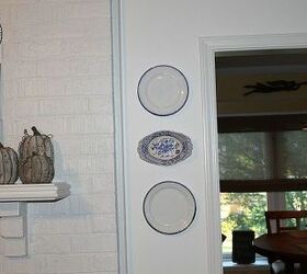 it s all about the little things, home decor, Found featheredge and flow blue plates that gave a small wall a new look