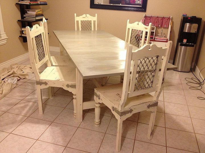 old dining room table new look, chalk paint, painted furniture
