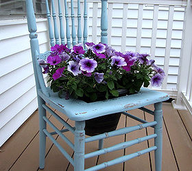 plant fashion 7 glamorous potting ideas, container gardening, flowers, gardening, succulents, Furniture Turn a chair into a planter for your garden Remove the seat or cut a hole in it add chicken wire for a frame to hold your flowers and you re ready to plant