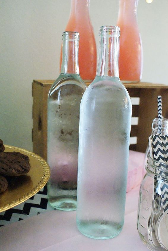 sundae funday host a sweet ice cream social, crafts, Wine bottles make a chic way to serve chilled water