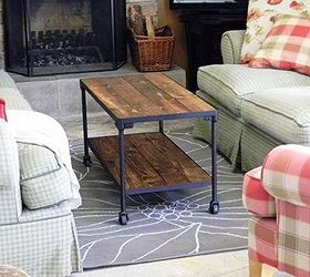 diy industrial inspired coffee table, painted furniture, full view