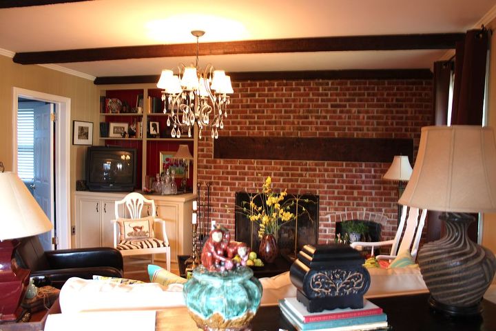 q need design help fireplace brick wall paint, concrete masonry, fireplaces mantels, painting, wall decor