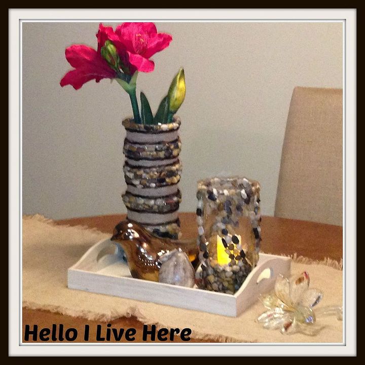 easy diy vase candle set, crafts, Finished Easy DIY Vase Candle Set made by Hello I Live Here