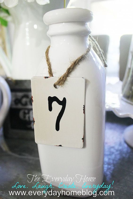 adding summer freshness to your home for free, flowers, home decor, A pretty white milk bottle with my favorite number