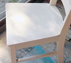 stenciled chair using pottery barn knock off, chalk paint, painted furniture, Painted over the stencil